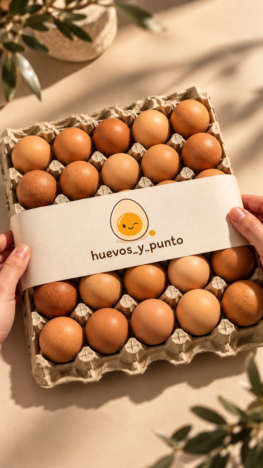 Bandeja de huevos con la faja de huevos_y_punto